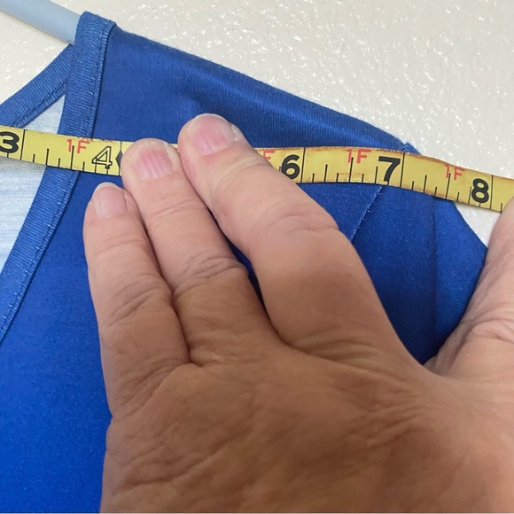 Maxi Lounge Dress Lg Boho Resort Chic Color Block Minimalist V-neck Short Sleeve - Picture 5 of 11